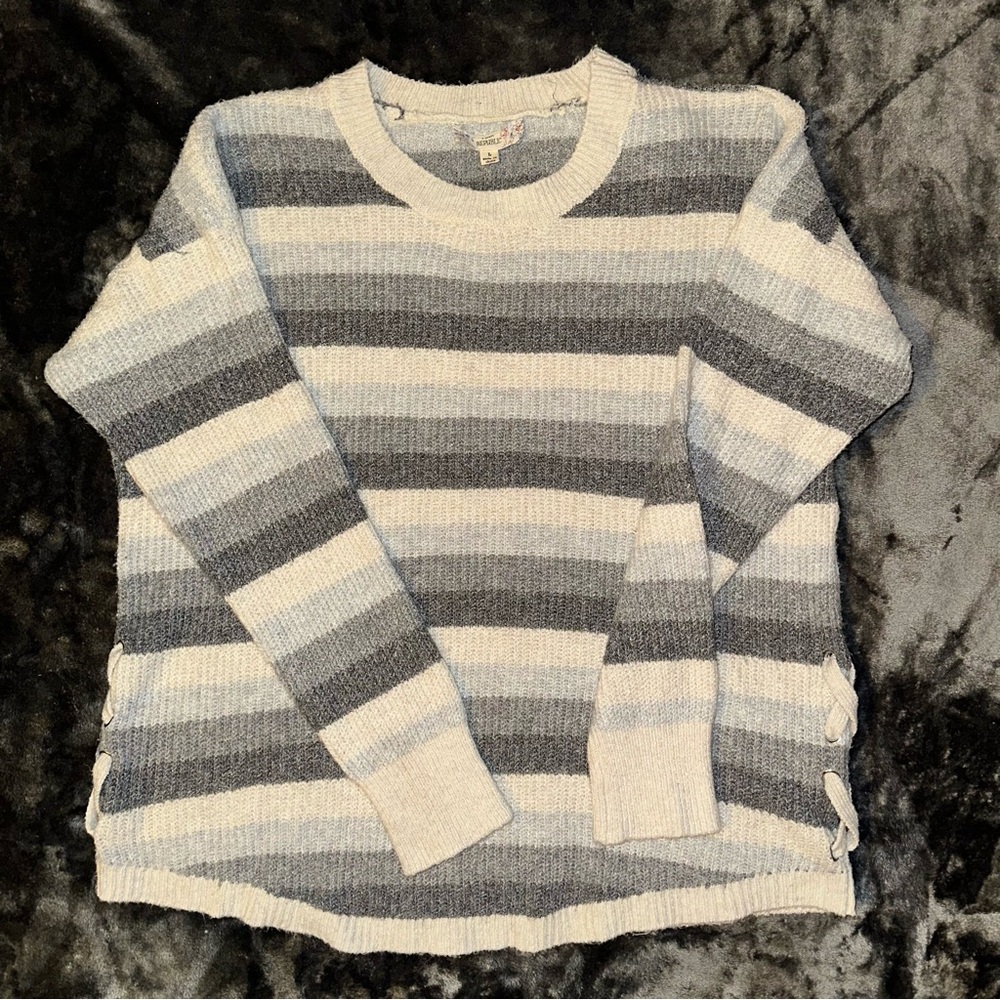 Pink Republic Juniors Striped Sweater - Side Ties - Size Large - NWOT